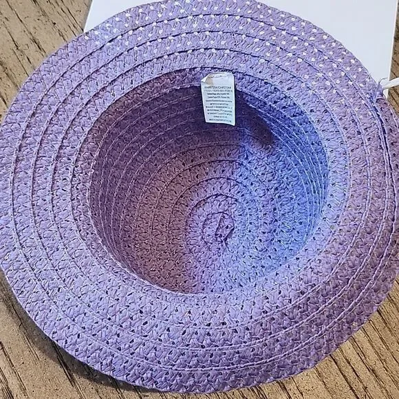 Girls spring purple floral straw hat fits 2-3T new condition 💜 - Picture 5 of 7